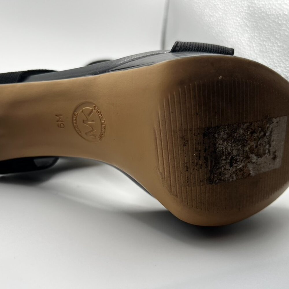 Michael Kors Black Sandals with Gold Zipper - Picture 11 of 12